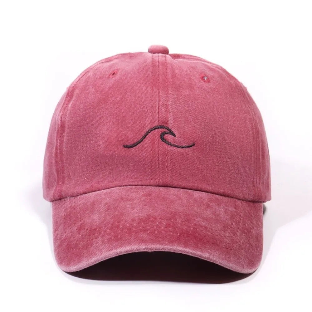 Wave Pattern Embroidered Baseball Cap
