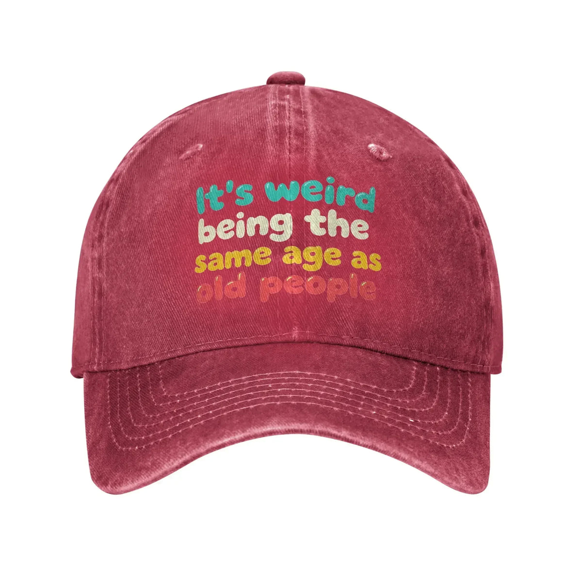 Same Age As Old People Denim Baseball Cap