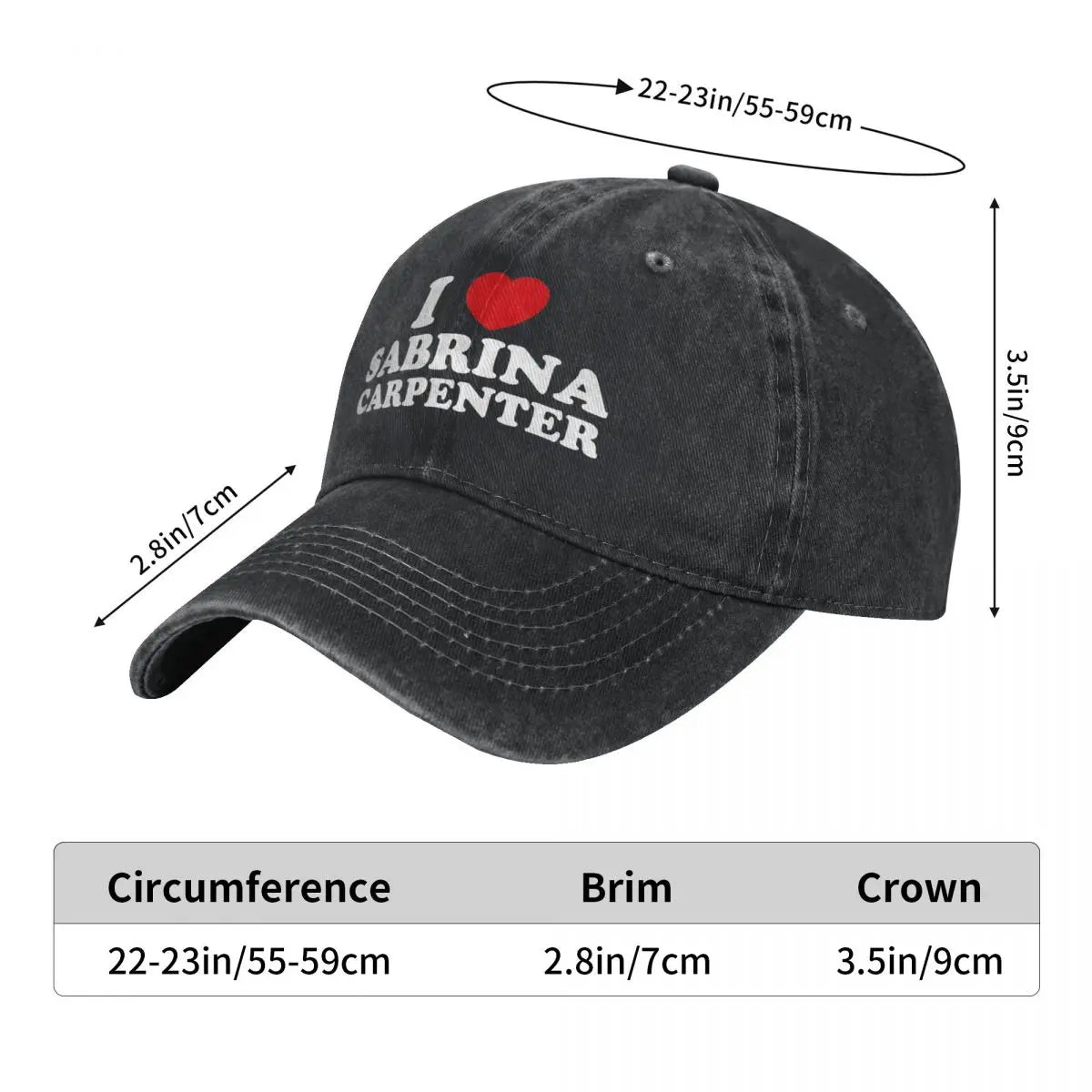I Heart Sabrina Carpenter Merch Men Women Baseball Caps