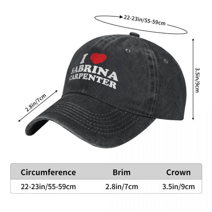 I Heart Sabrina Carpenter Merch Men Women Baseball Caps