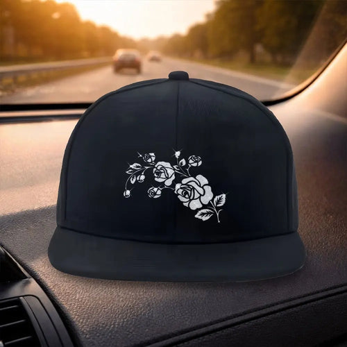 Rhinestone Rose Duckbill Snapback Cap Style