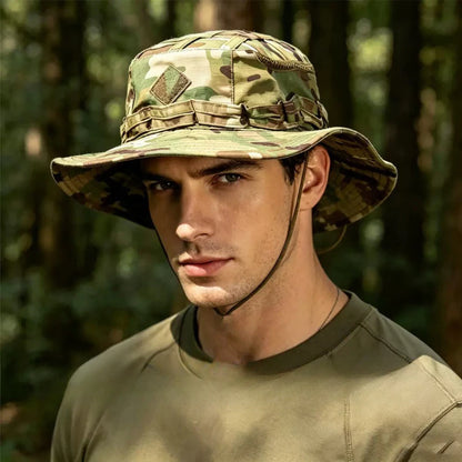 Tactical Square Pocket Outdoor Fishing Bucket Hat