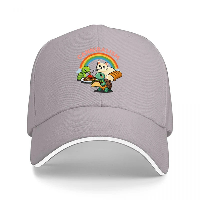 Cannibalism Rainbow Cat Baseball Cap