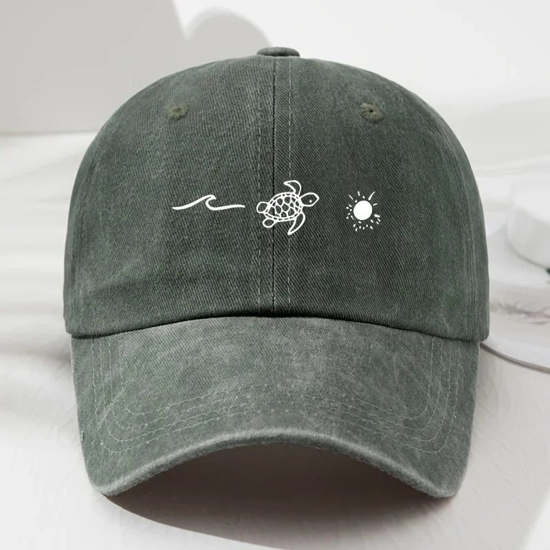 Turtle Pattern Printed Baseball Cap For Daily Casual Style
