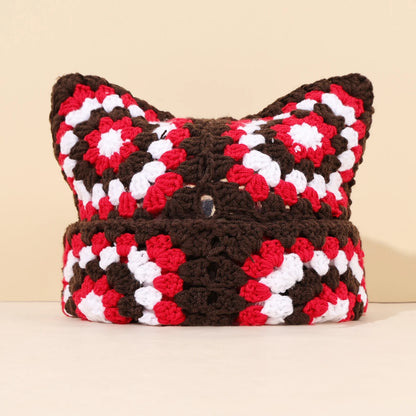 Cute Cat Ear Crochet Bucket Hat