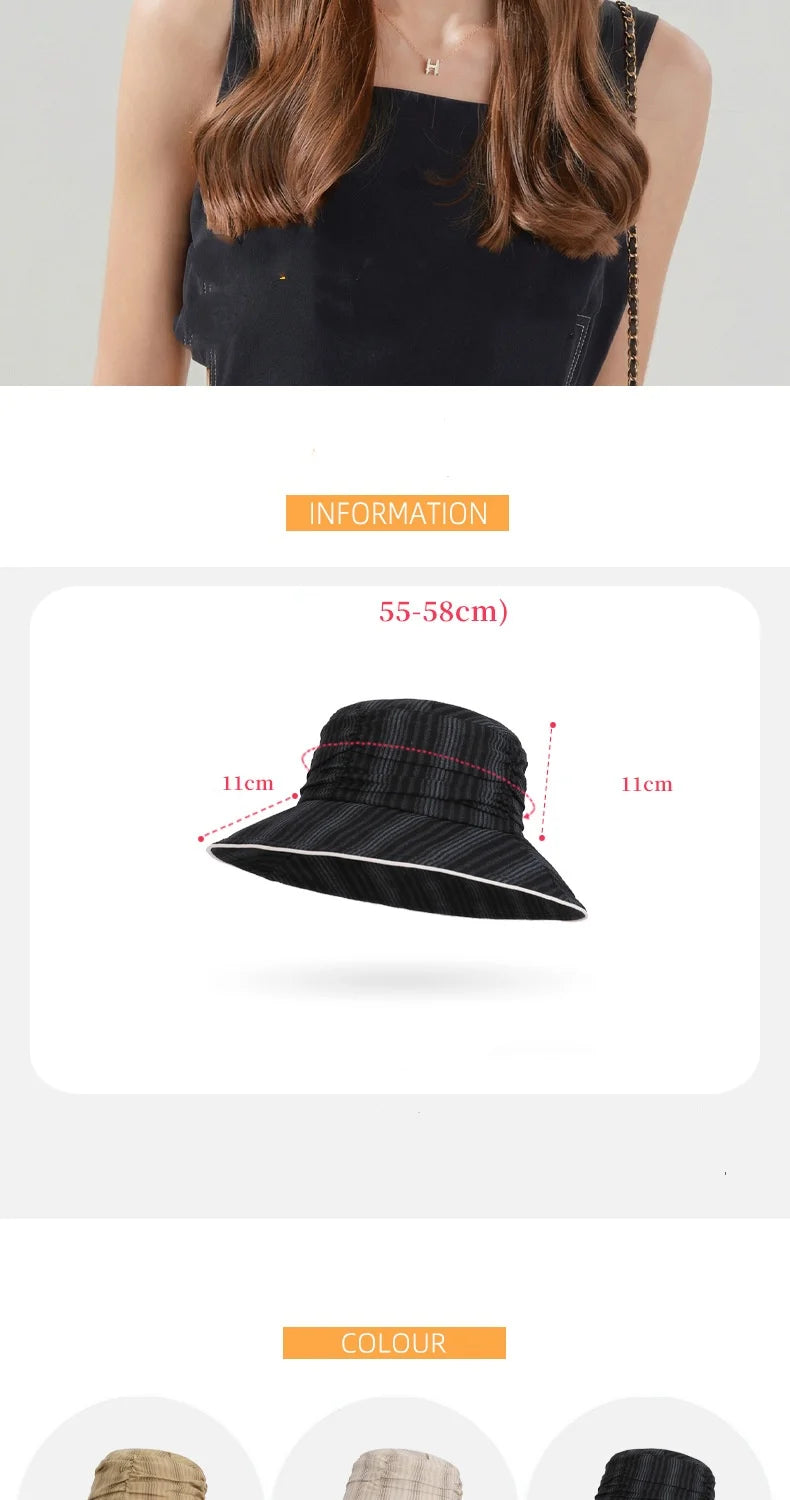 Japanese Style Textured Pleated Fisherman's Hat