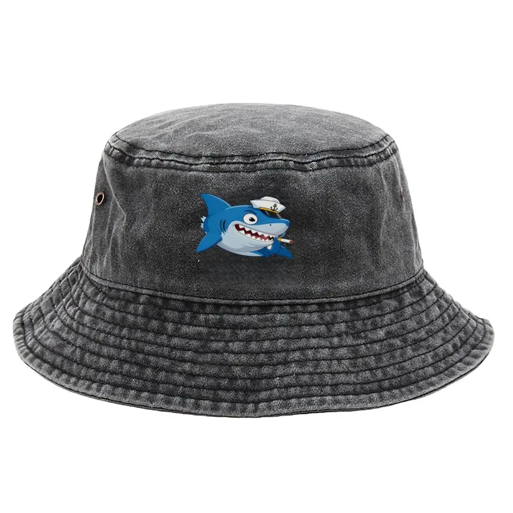 Vintage Washed Animal Print Bucket Hat
