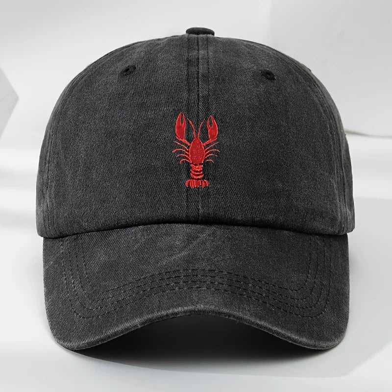 Lobster Embroidered Adjustable Baseball Cap