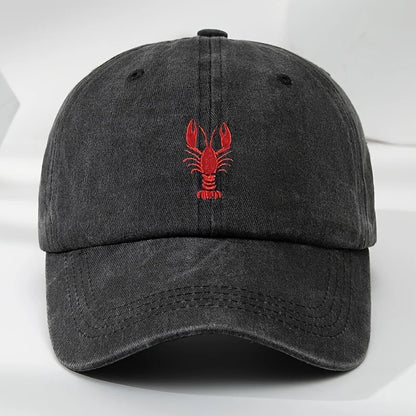 Lobster Embroidered Adjustable Baseball Cap