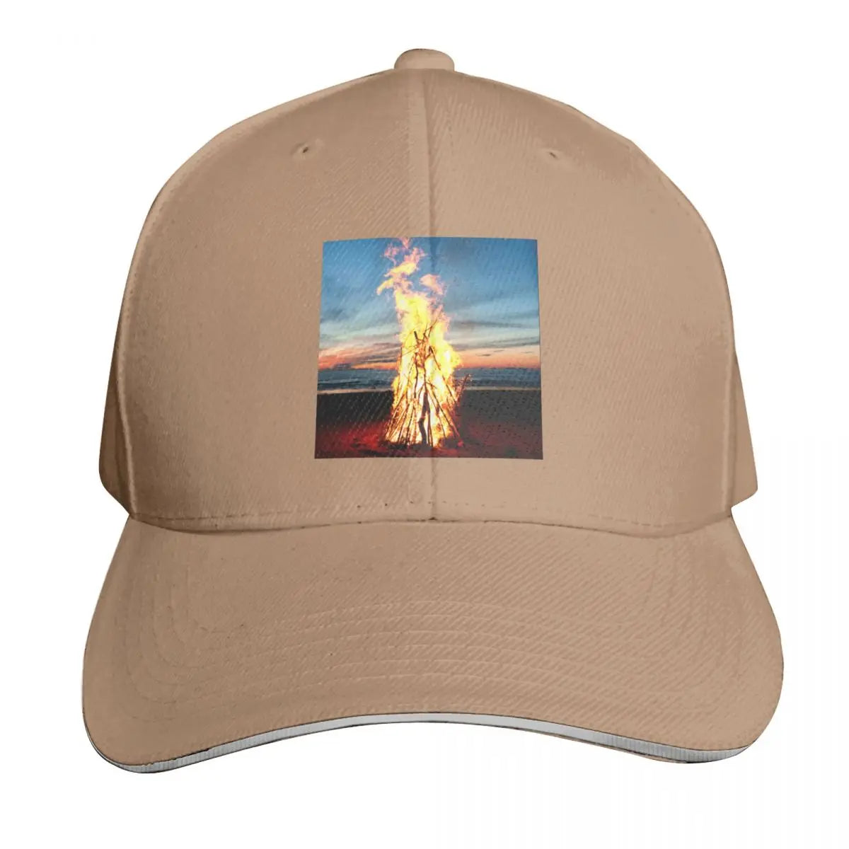 Bonfire In The Beach Vintage Baseball Cap