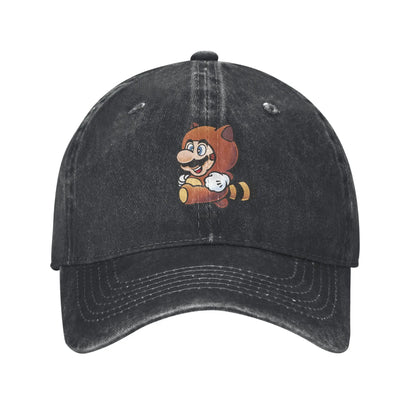 Tanooki Mario Distressed Denim Baseball Cap
