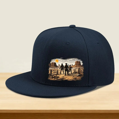 Western Cowboy Wilderness Sunset Snapback Cap