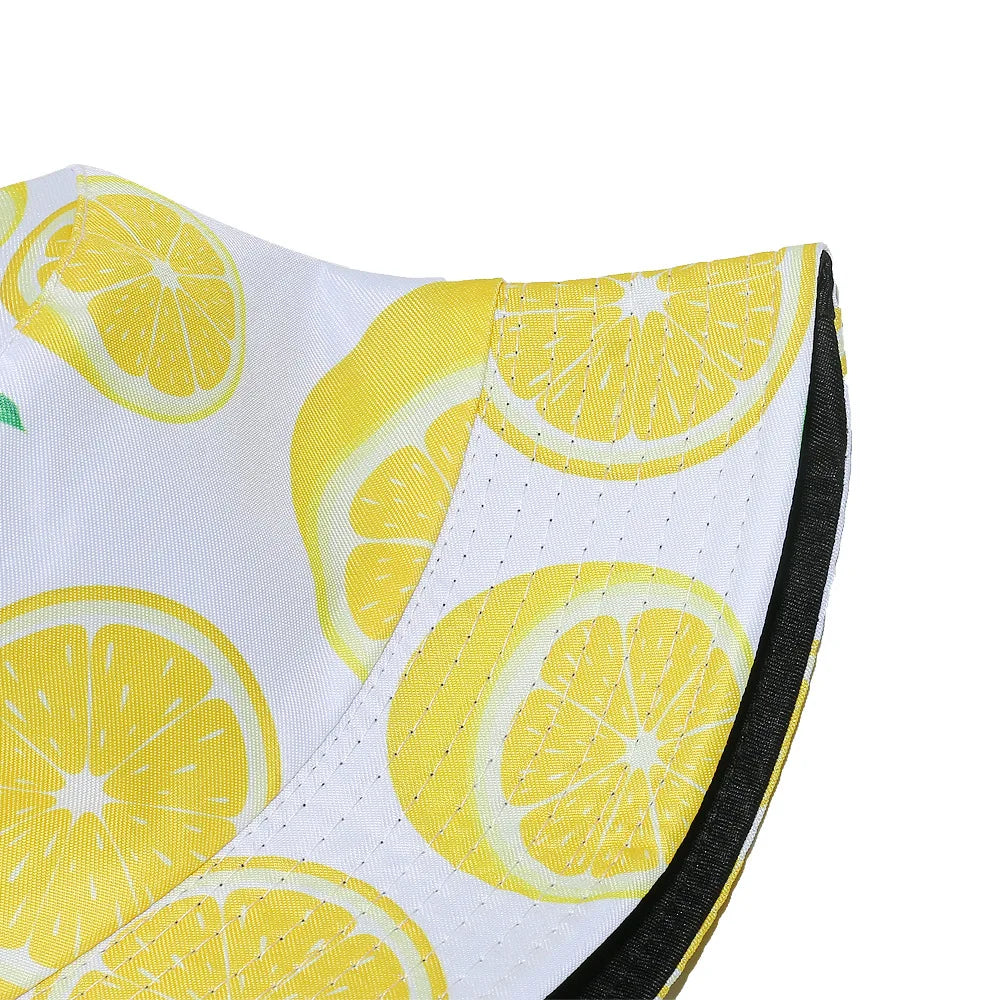 Reversible Lemon Fruit Print Bucket Hat