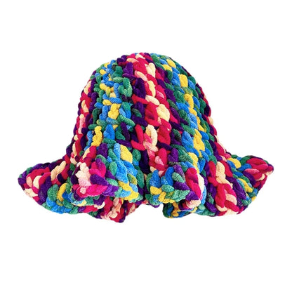 Women Handwoven Flouncing Crochet Bucket Hat