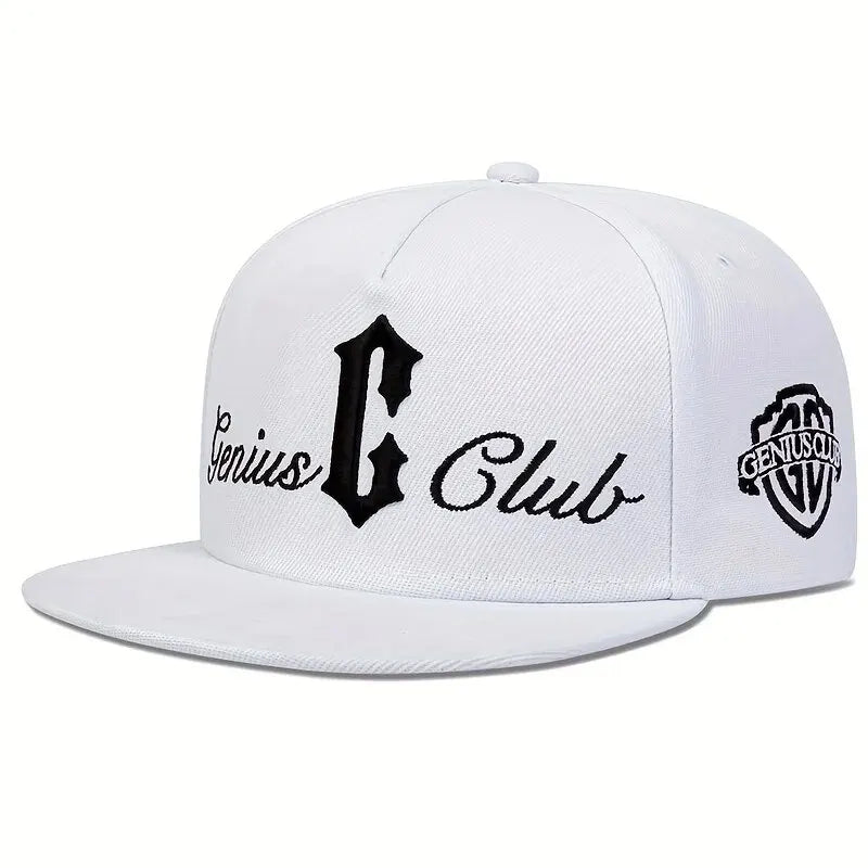Unisex C Letter Side Genius Club Embroidered Snapback Cap