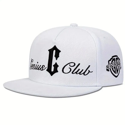 Unisex C Letter Side Genius Club Embroidered Snapback Cap