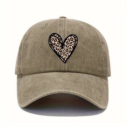 Leopard Heart Print Baseball Cap