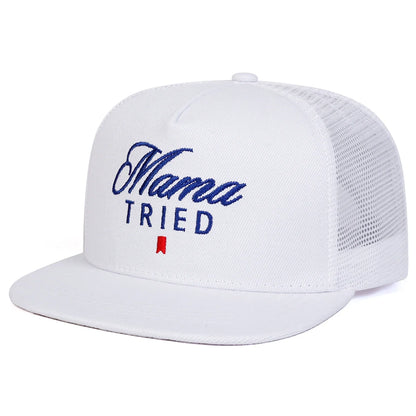 Unisex Mama Tried Embroidered Mesh Snapback Cap