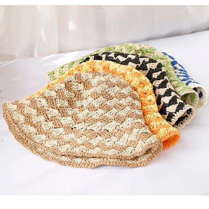 Women's Straw Crochet Sun Bucket Hat