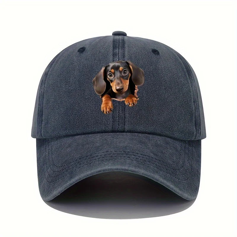 Vintage Dog Print Fashion Baseball Cap