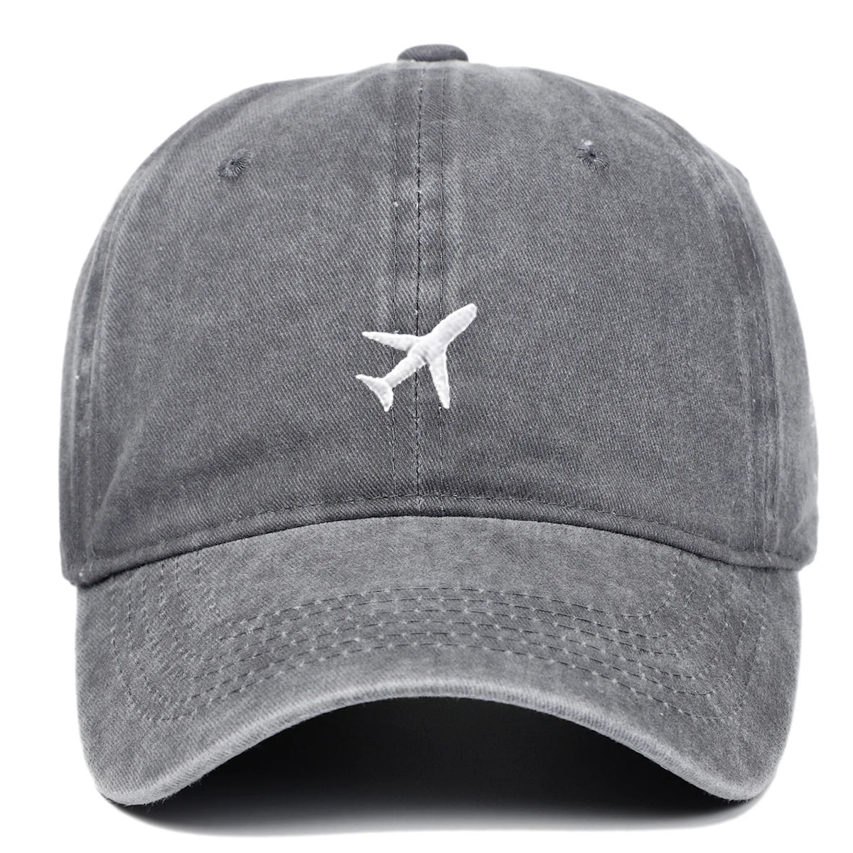 Washed Airplane Embroidered Baseball Cap