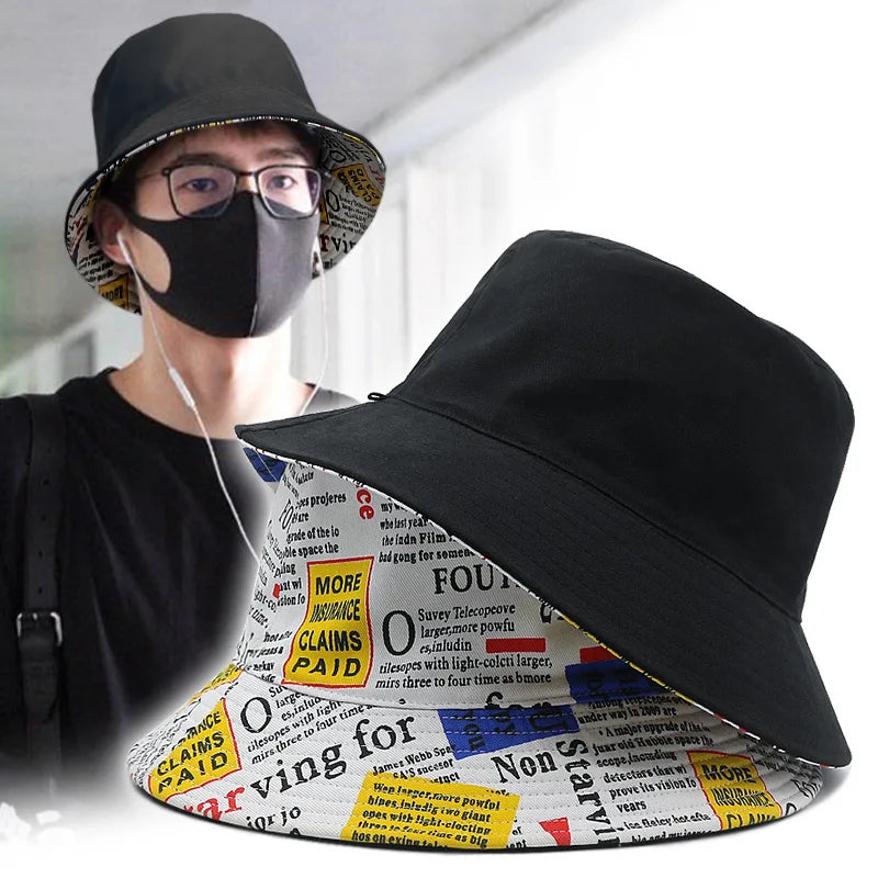 Bucket Hat Men Women 100% Cotton Brand K- Pop Korean Style