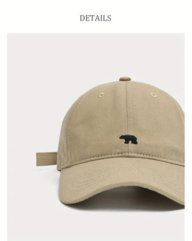 Stylish Bear Embroidered Baseball Cap Sun Protective