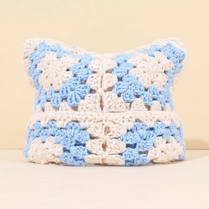 Cute Cat Ear Crochet Bucket Hat