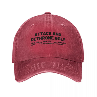 Attack And Dethrone Golf Baseball Cap