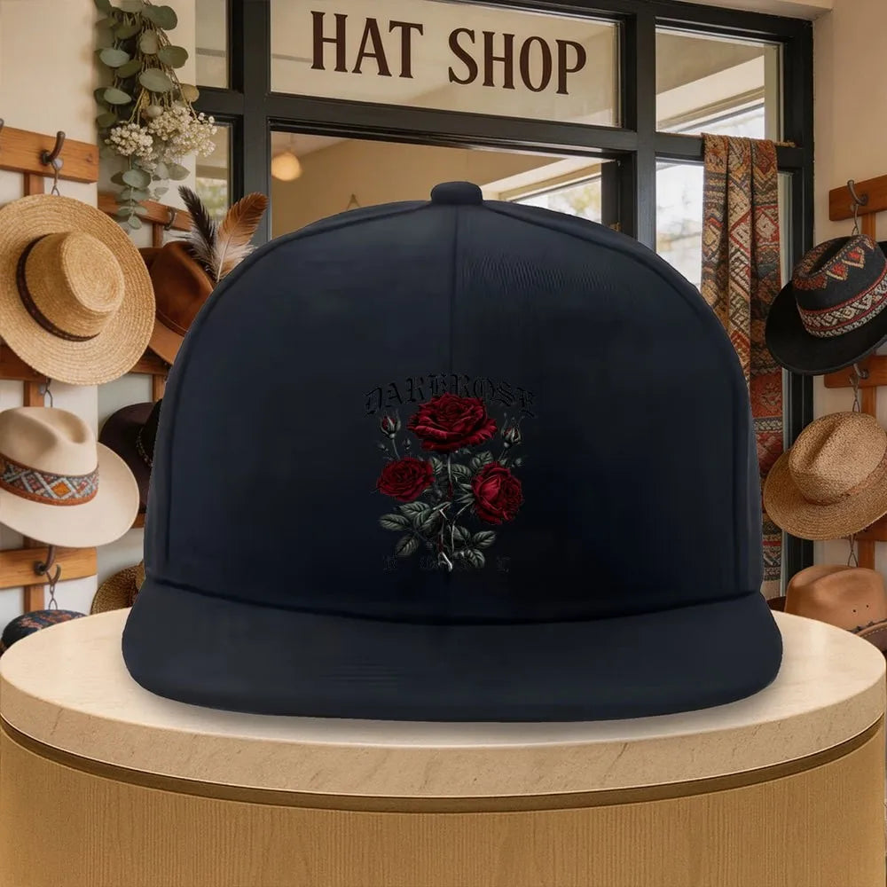 Dark Rose Flat Brim Snapback Cap