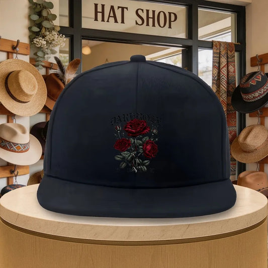 Dark Rose Flat Brim Snapback Cap