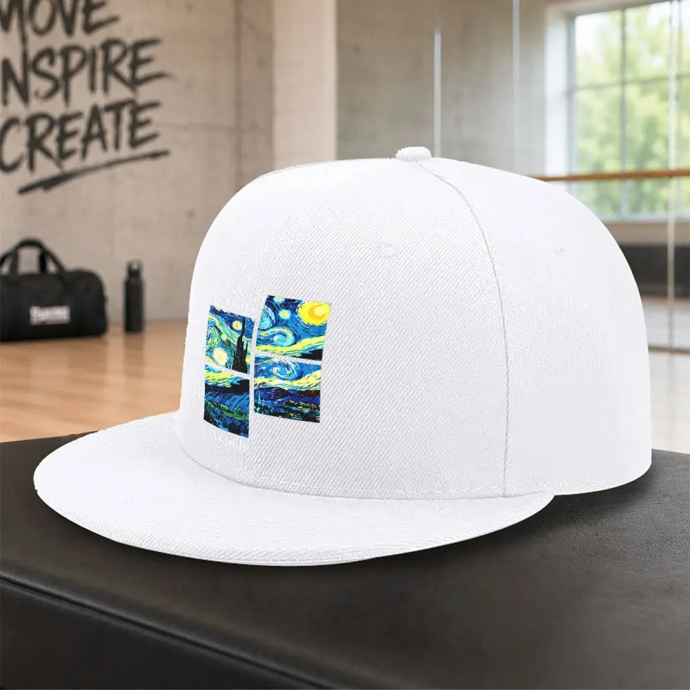 Van Gogh Starry Night Print Snapback Cap