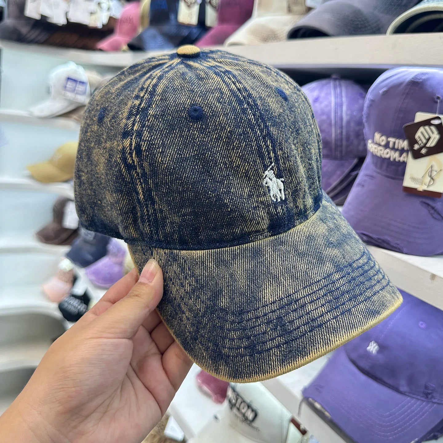 Hat Women's Four Seasons Denim Washed Old Soft Top Baseball Cap Size 55-60cm
