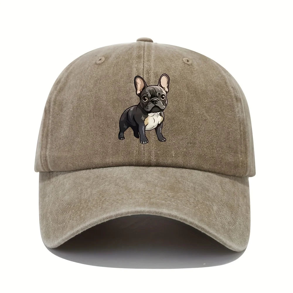 Retro French Bulldog Dad Baseball Cap