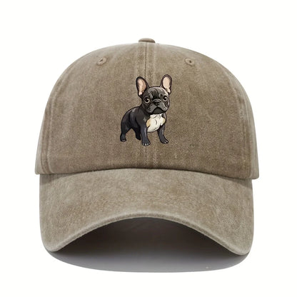 Retro French Bulldog Dad Baseball Cap