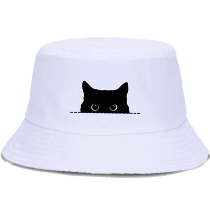 Black Cat Printed Fisherman Bucket Hat Unisex