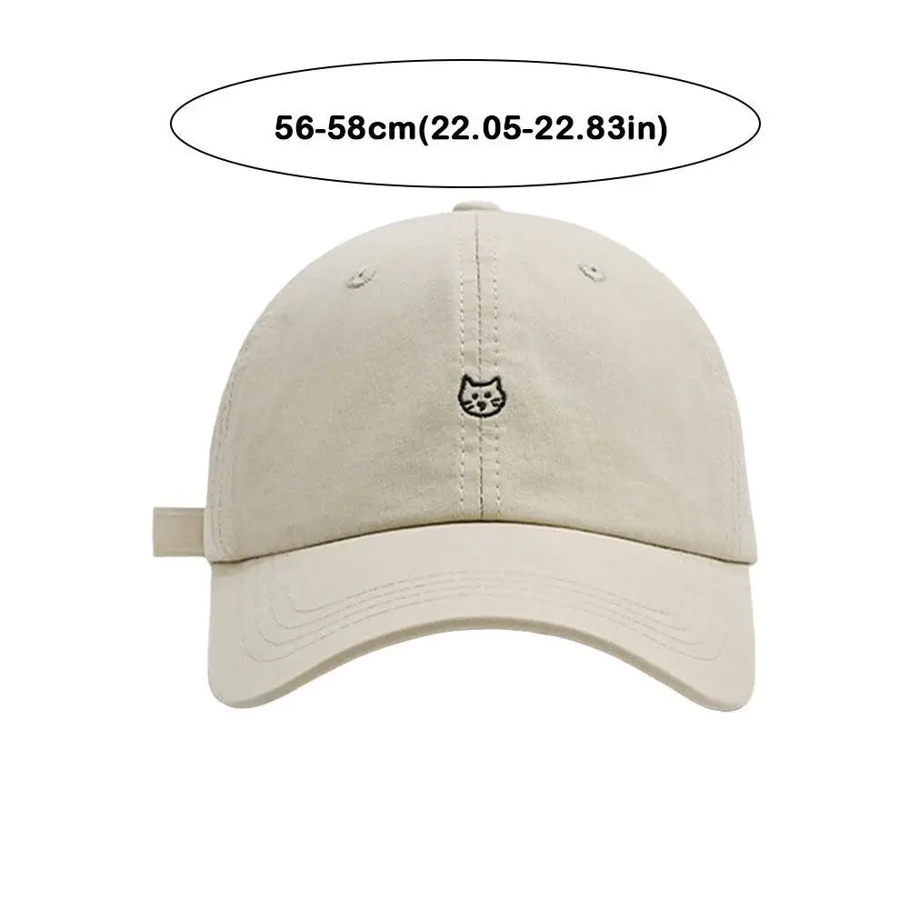 Cartoon Cat Embroidered Adjustable Baseball Cap