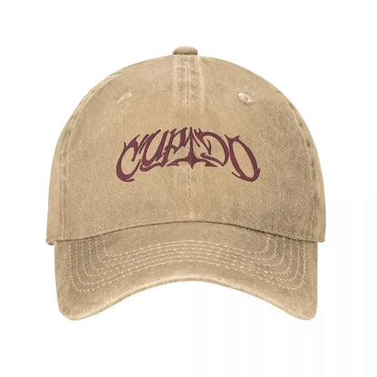 Tini Stoessel Cupido Logo Distressed Denim Baseball Cap