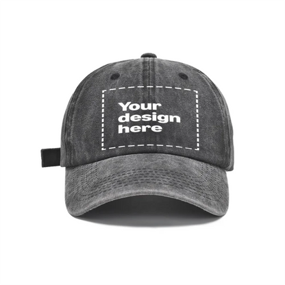 Personalized Vintage Washed Baseball Cap Custom Name Logo Text Dad Hat Adjustable Casual Hat For Men Women Printed In USA