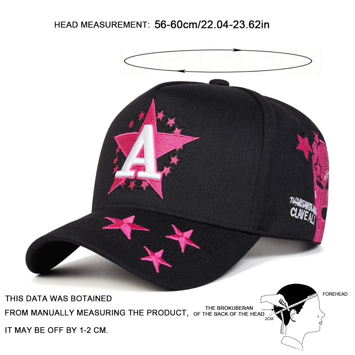 Unisex A Letter Pentagram Embroidered Baseball Cap