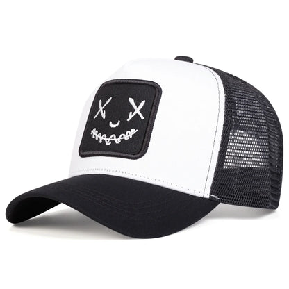 Men Women Smile Face Embroidery Baseball Caps Cotton Adjustable