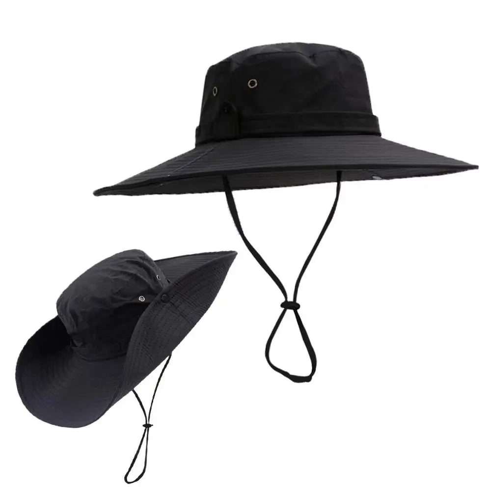 12cm Wide Brim Waterproof UV Protection Bucket Hat