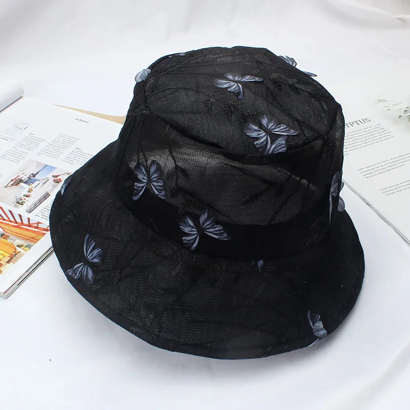 Fashion Butterfly Bucket Hats Women Summer