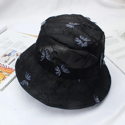 Fashion Butterfly Bucket Hats Women Summer