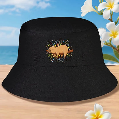 Joyful Polka Dot Capybara Bucket Hat