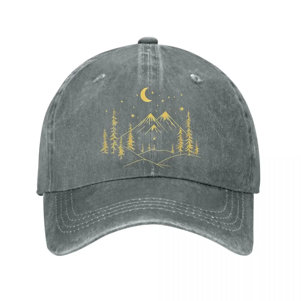 Mountain Moon Forest Washed Baseball Cap