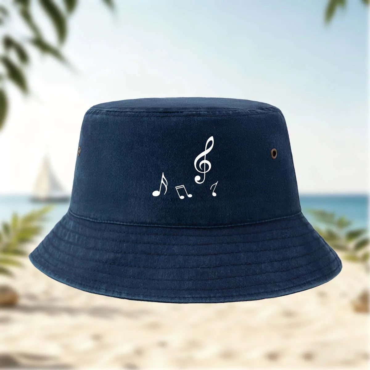 Musical Note Print Bucket Hat Classic Style