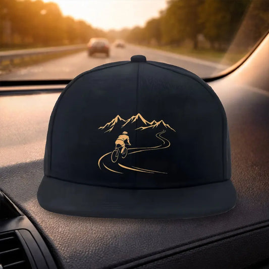 Mountain Biking Pattern Snapback Cap Hat
