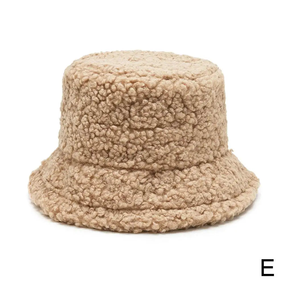Winter Women Faux Fur Bucket Hat Outdoor Warm