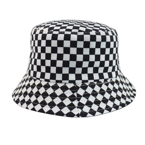 Black And White Checkered Chessboard Checkered Bucket Hat